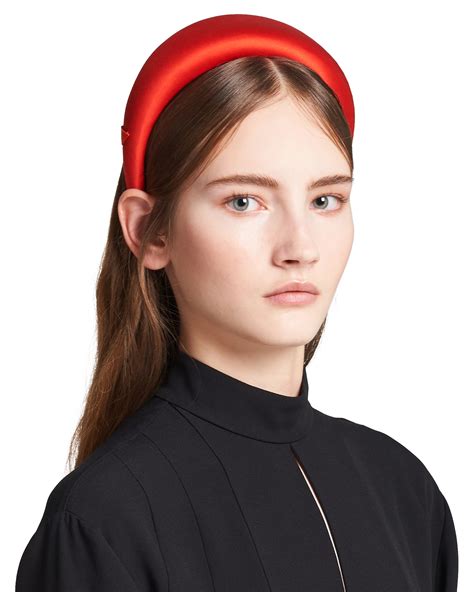 prada fiery red headband|prada red satin headband.